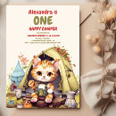 Search for camping 1st birthday invitations One happy camper