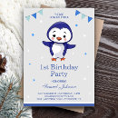 Search for penguin 1st birthday invitations Animal