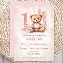 Search for girl teddy bear birthday invitations Baby girl