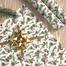 Search for christmas cone wrapping paper Holly berries