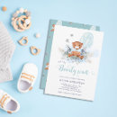 Search for teddy bear baby boy shower invitations Blue