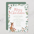 Search for animal christmas invitations Watercolor