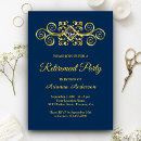 Search for navy blue retirement invitations Chic