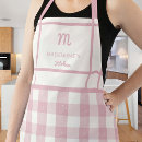Search for gingham monogram aprons Mother
