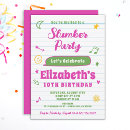 Search for slumber birthday invitations Retro