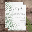 Search for fern wedding save the dates Green and white