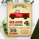 Search for vintage red truck invitations Retro
