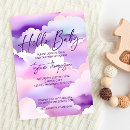 Search for script font baby shower invitations Watercolor