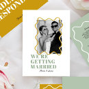 Search for yellow and green wedding invitations Retro