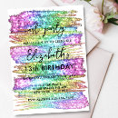 Search for rainbow art party invitations Colourful