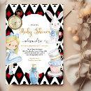 Search for black and white alice in wonderland invitations Tea party