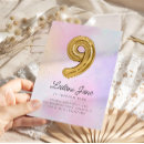 Search for girls 9th birthday invitations For her