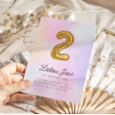 Search for pastel 2nd birthday invitations Cotton candy