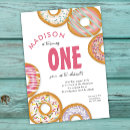 Search for pink doughnut birthday invitations Cute