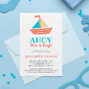 Search for ahoy its a boy invitations Sailboat
