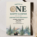 Search for one happy camper 1st birthday invitations Boy