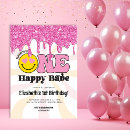 Search for orange 1st birthday invitations Pink