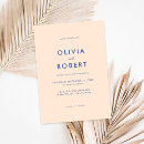 Search for peach and blue wedding invitations Elegant