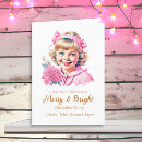 Search for vintage little girl christmas cards Pink