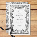 Search for black and white floral invitations Vintage
