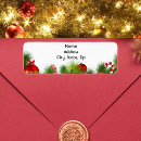 Search for ornament return address labels Red