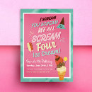 Search for scream for ice cream invitations Pink