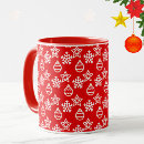 Search for red white snowflakes mugs Cute