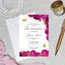 Search for hot pink and gold invitations Butterfly