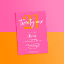 Search for pink orange birthday invitations Simple