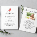 Search for red cardinal invitations Celebration of life