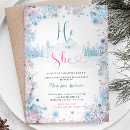 Search for snowflake gender reveal invitations He or she