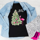 Search for pink christmas tree tshirts Flamingo