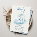 Search for polar bear baby boy shower invitations Watercolor