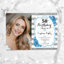 Search for dusty blue birthday invitations Floral