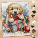 Search for golden retriever christmas puzzles Watercolor