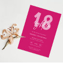 Search for hot pink 18th birthday invitations Eighteen