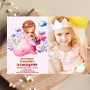 Search for little mermaid party invitations Baby girl