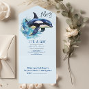 Search for watercolor whale baby shower invitations Ocean