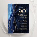 Search for blue 90th birthday invitations Watercolor
