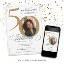 Search for white 50th birthday invitations Typography