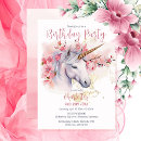 Search for unicorn 2nd birthday invitations Girl