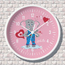 Search for pink heart clocks Whimsical