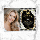 Search for black white damask invitations Feminine