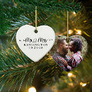 Search for heart shaped photo christmas tree decorations Mr and mrs