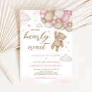 Search for pink teddy bear baby shower invitations Boho