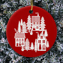 Search for winter scene christmas tree decorations Village