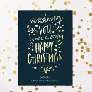 Search for business seasons greetings postcards Gold foil