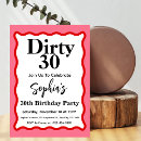 Search for dirty 30 birthday invitations 1980s birthday party