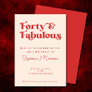 Search for red 40th birthday invitations Contemporary