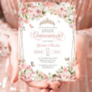 Search for pink butterfly quinceanera invitations Floral